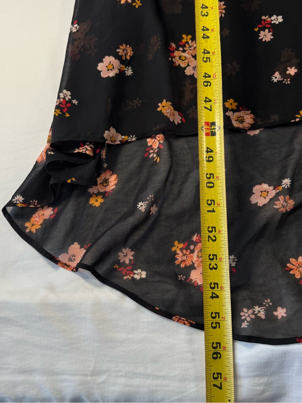 Xhilaration Size M Black Peach Floral Maxi Sleeveless Lined Dress High Low - Picture 14 of 14